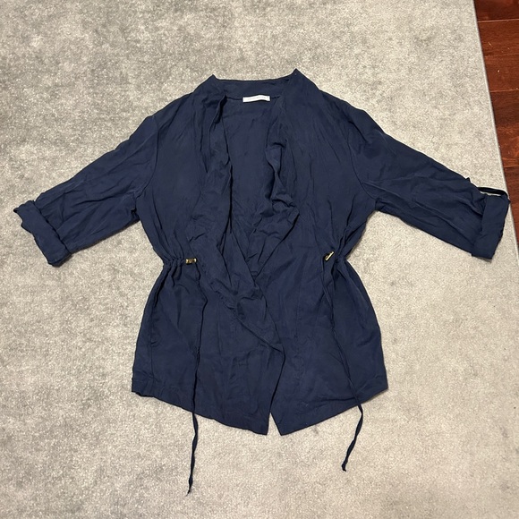 Drape Open Front Twill Jacket - Picture 5 of 12